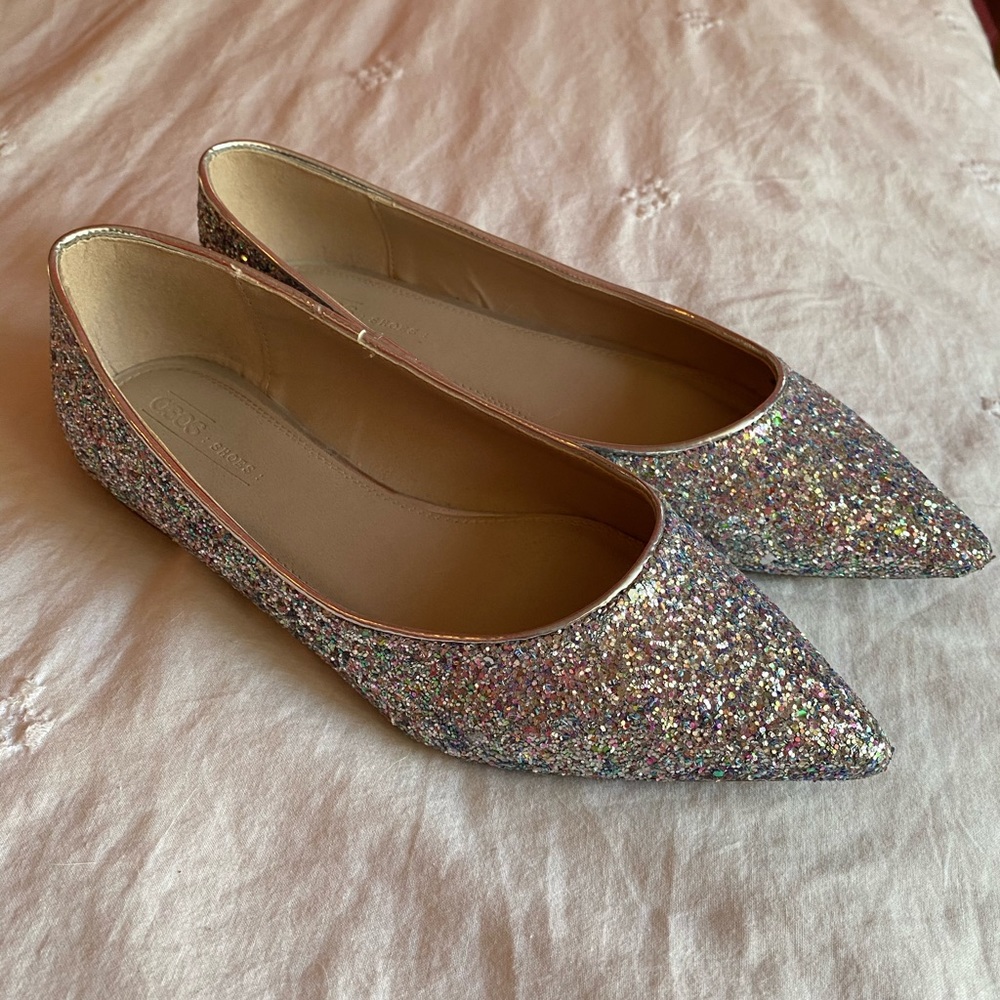 Sparkle Pointed Toe Flats